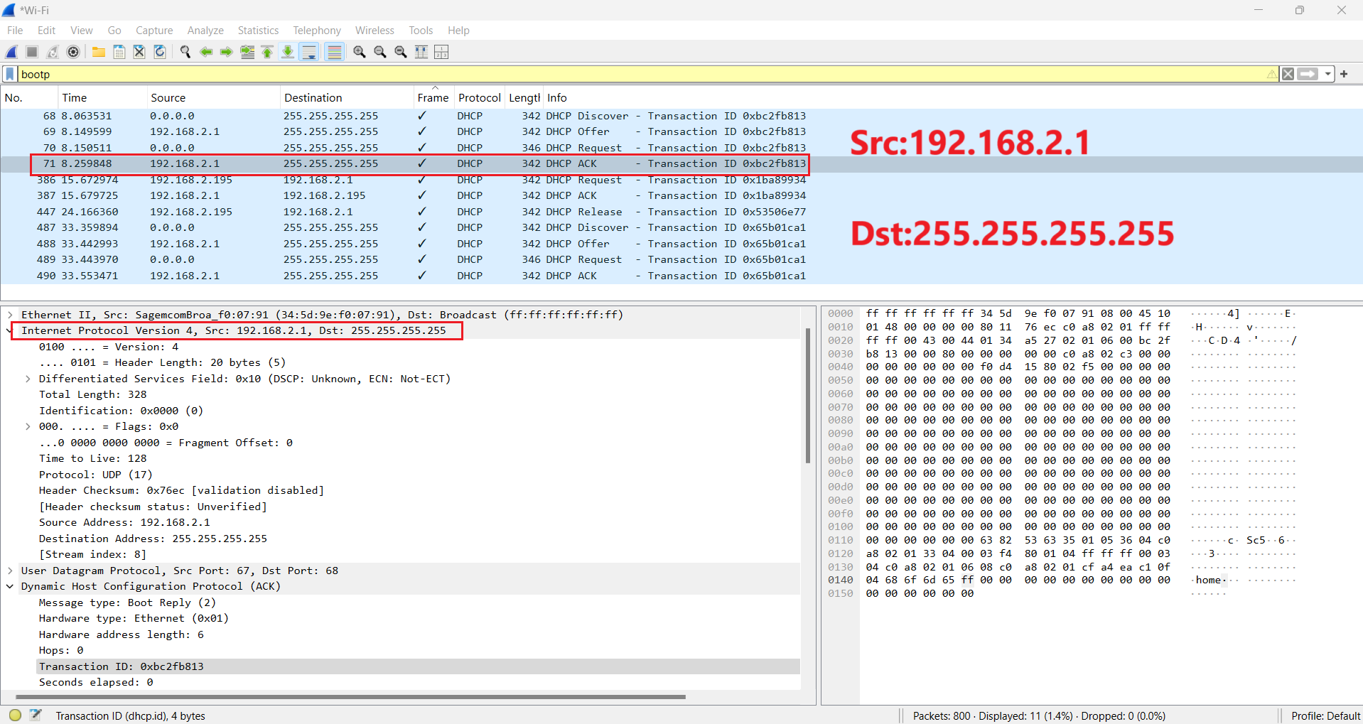 Wireshark DHCP ACK