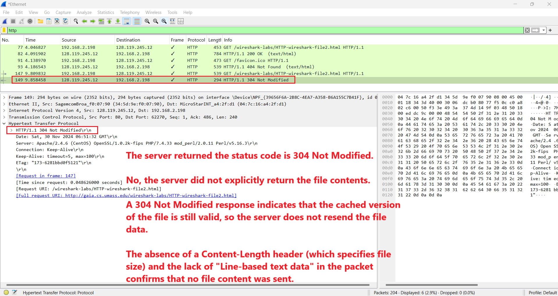 HTTP 304 Not Modified response
