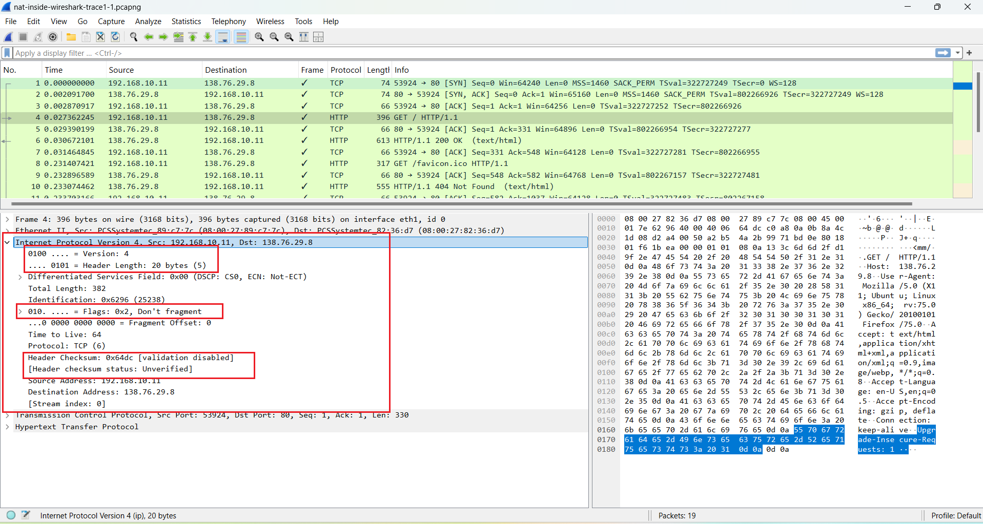 Inside NAT IP header